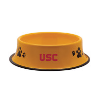 USC Trojans Gold Metal Dog Bowl